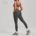 One-Piece Fitness Suit — Backless V-Neck Yoga & Gym Bodysuit - BsBuy