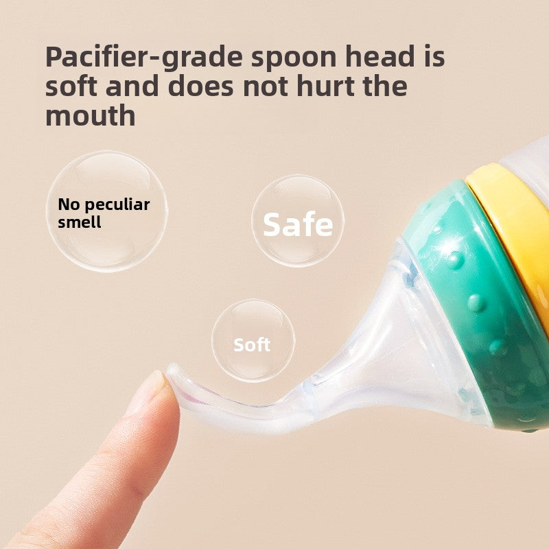 Silicone Squeeze Feeding Spoon Bottle — Food-Grade Baby Weaning Feeder from 3 Months+ - BsBuy