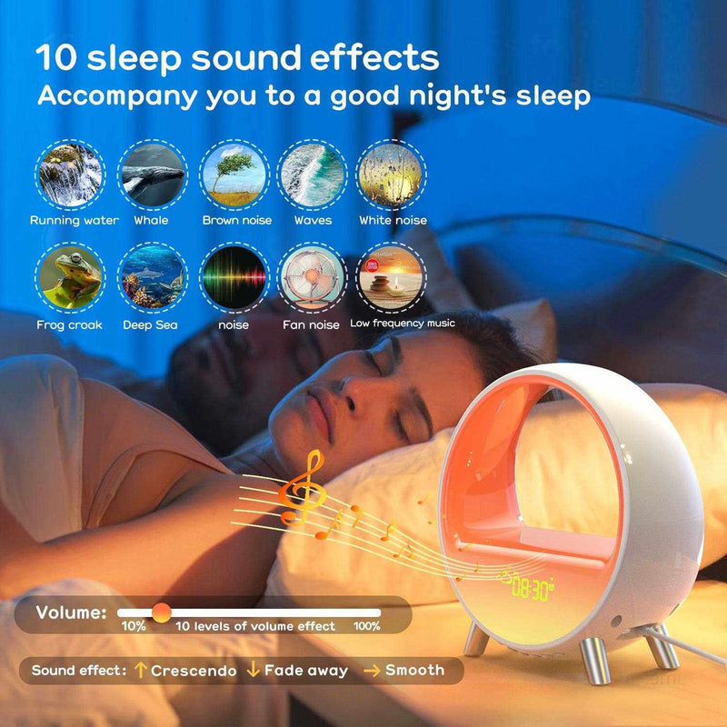 Smart LED Sunrise Wake-Up Light with Bluetooth Speaker & Wireless Charging - BsBuy