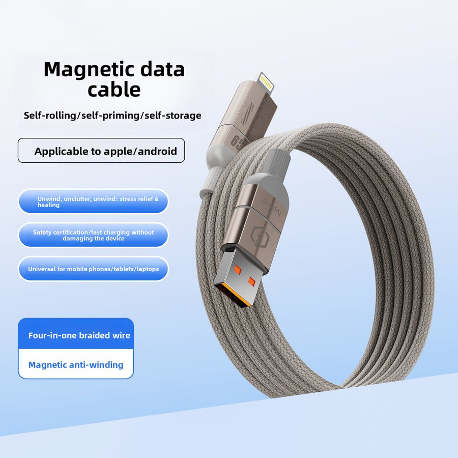 Magnetic Braided 4-in-1 Fast Charging Data Cable - BsBuy