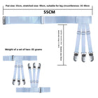 Adjustable Shirt Garter & Anti-Slip Clips | Men & Women | 6-Clip Set - BsBuy