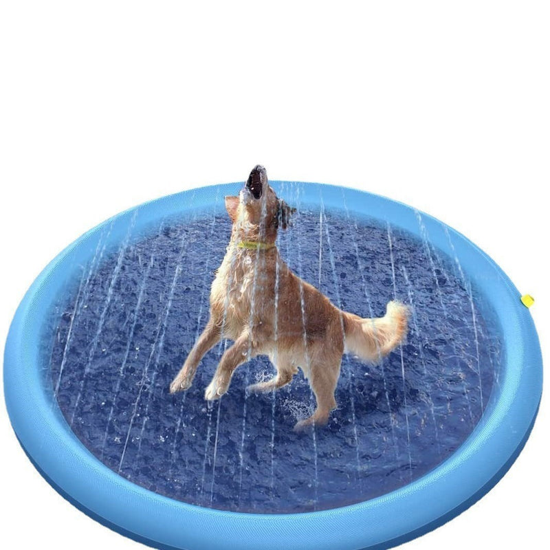 Round PVC Pet Water Spray Mat – Cooling Splash Pad for Dogs & Cats - BsBuy