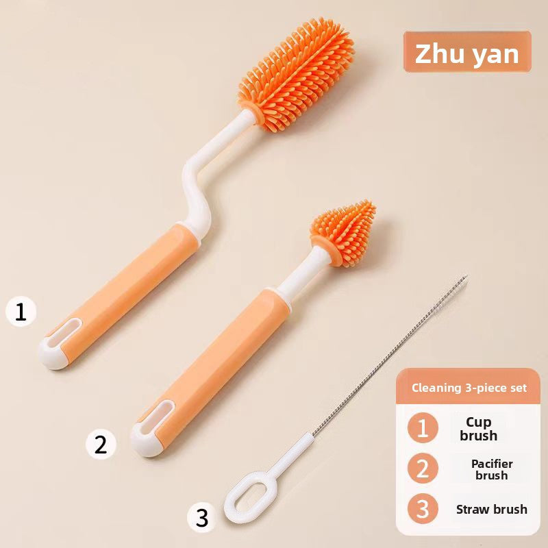 Silicone Baby Bottle Brush Set — Eco-Friendly 360° Cleaning Brushes for Bottles & Nipples - BsBuy