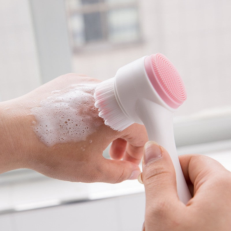 Facial Cleansing Brush – Double-Sided Soft Bristle Silicone - BsBuy