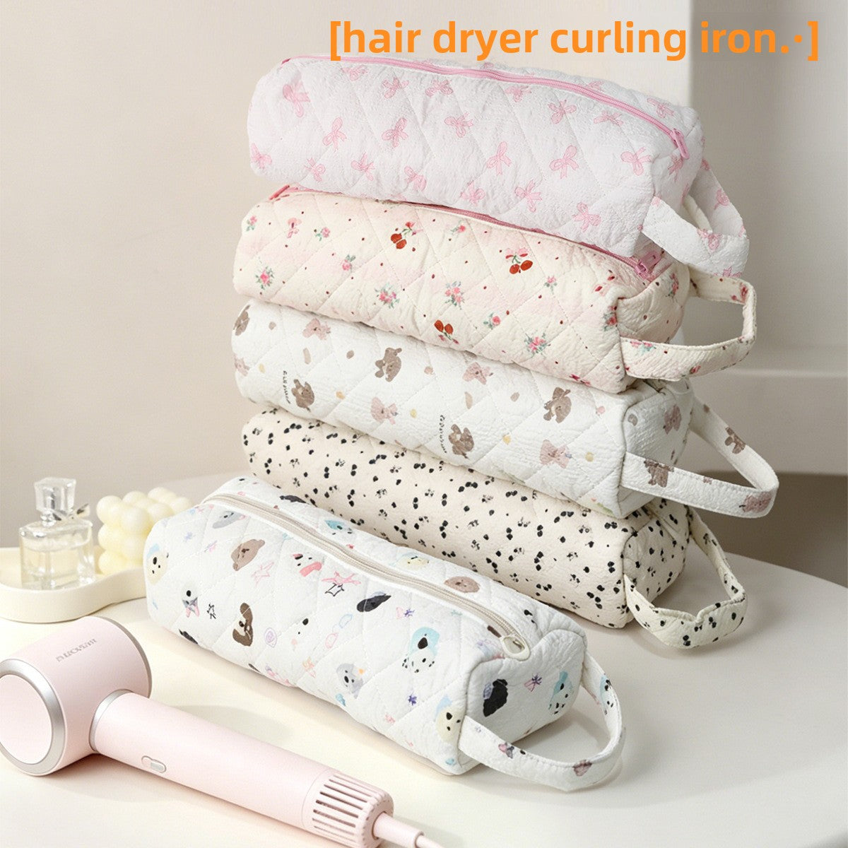 Portable Hair Styling Tool Storage Bag | 6 Designs | Cotton | Travel & Home - BsBuy