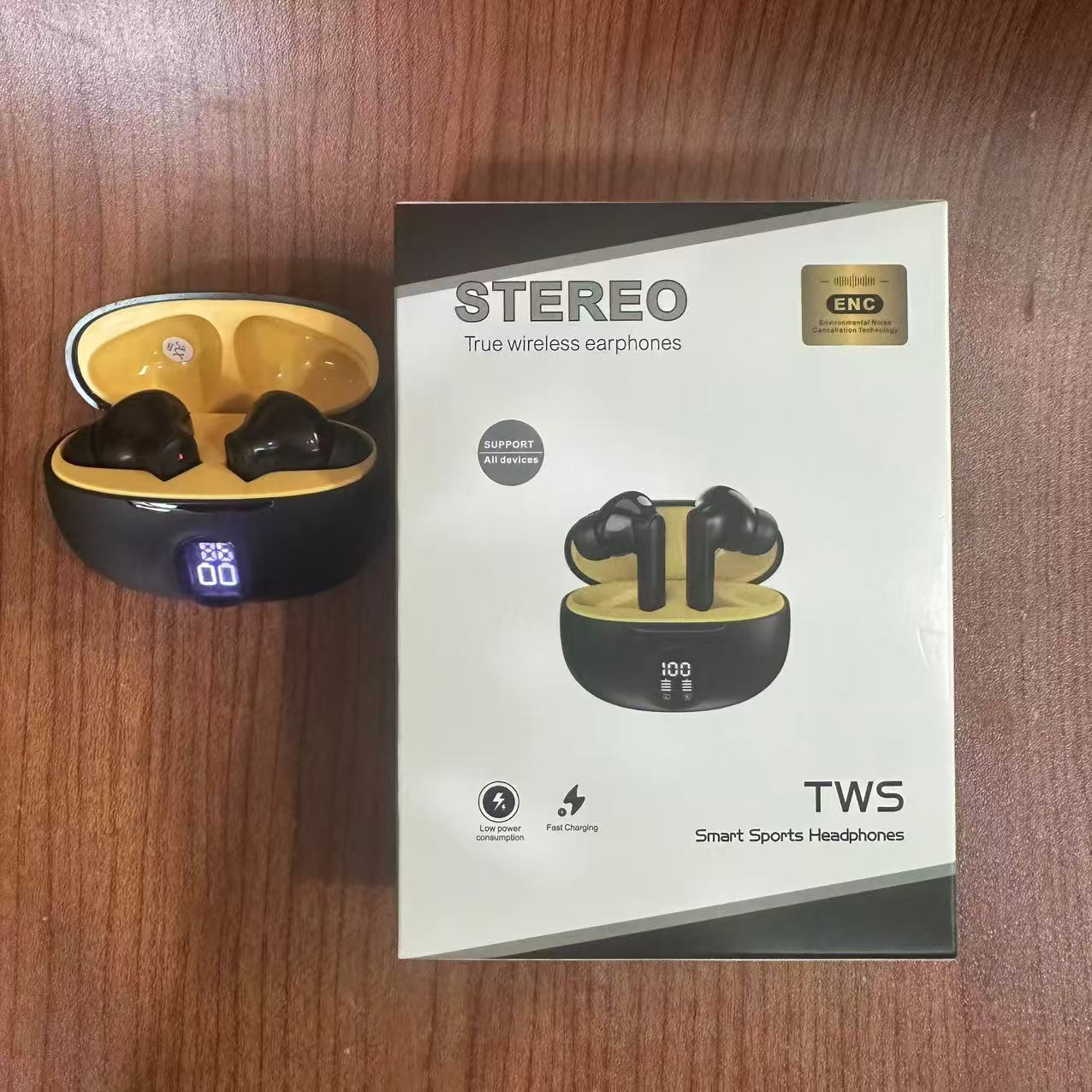 Bluetooth 5.3 Wireless Earphones – Stereo Sound, Noise Reduction & Digital Display - BsBuy