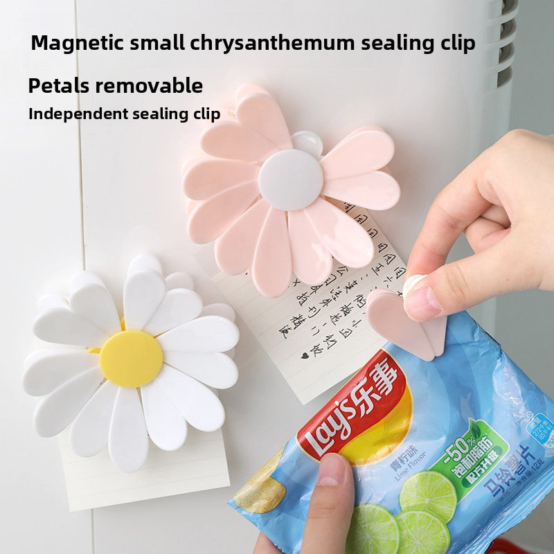 Daisy Flower Magnetic Food Bag Clips – Decorative Sealing Clips - BsBuy