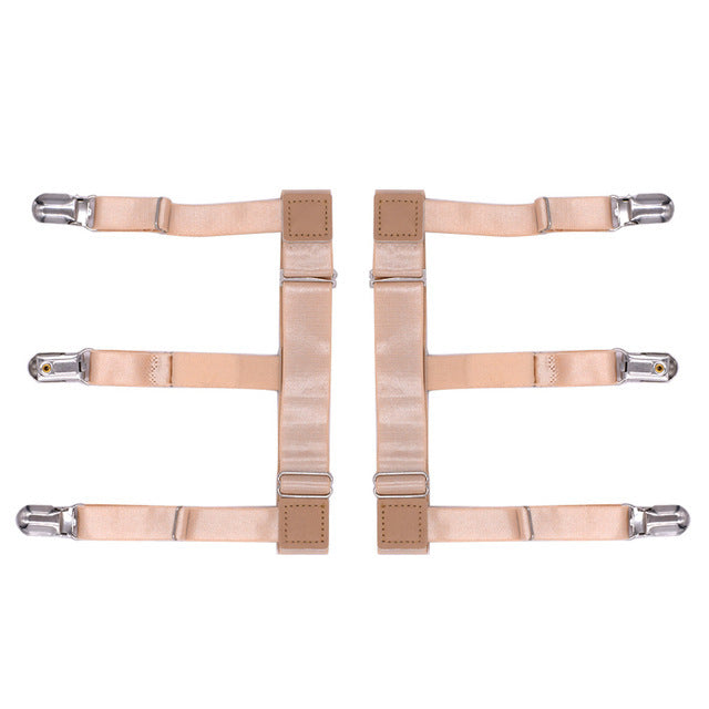 Adjustable Shirt Garter & Anti-Slip Clips | Men & Women | 6-Clip Set - BsBuy