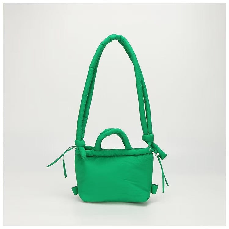 Quilted Nylon Shoulder & Crossbody Bag – Lightweight Dual-Use Everyday Bag - BsBuy