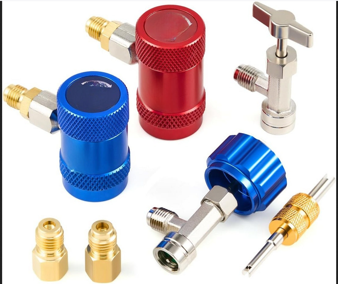 BsBuy Automotive AC Refrigerant Quick Connector Tool Kit | R1234yf Compatible | All-Copper