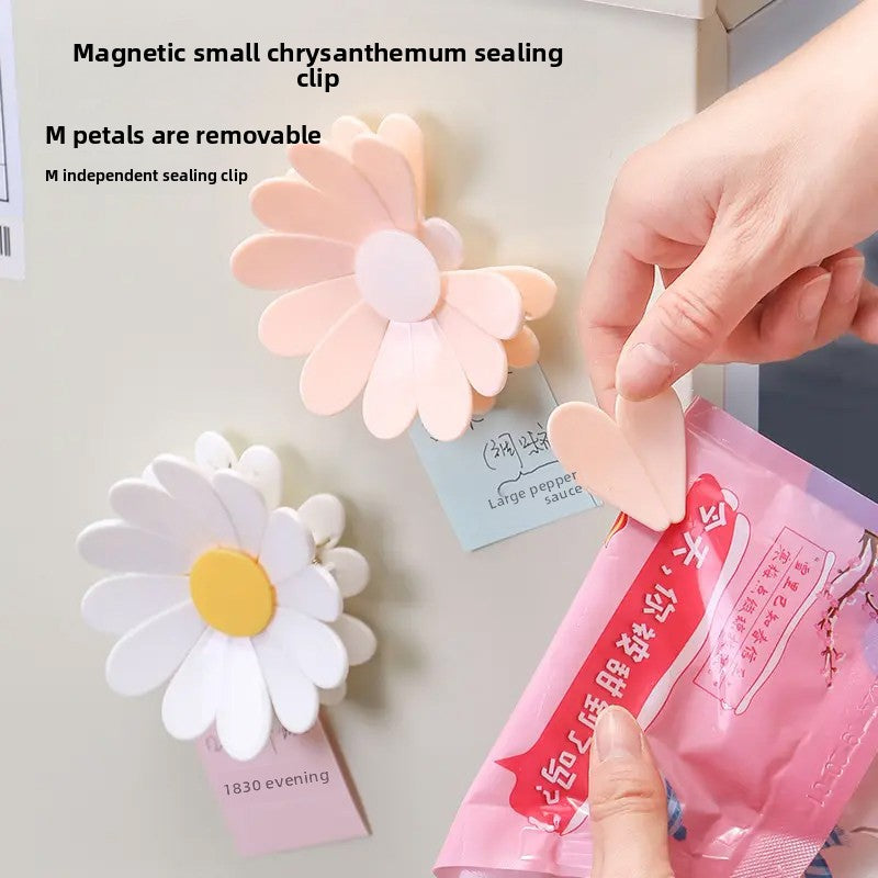 Daisy Flower Magnetic Food Bag Clips – Decorative Sealing Clips - BsBuy