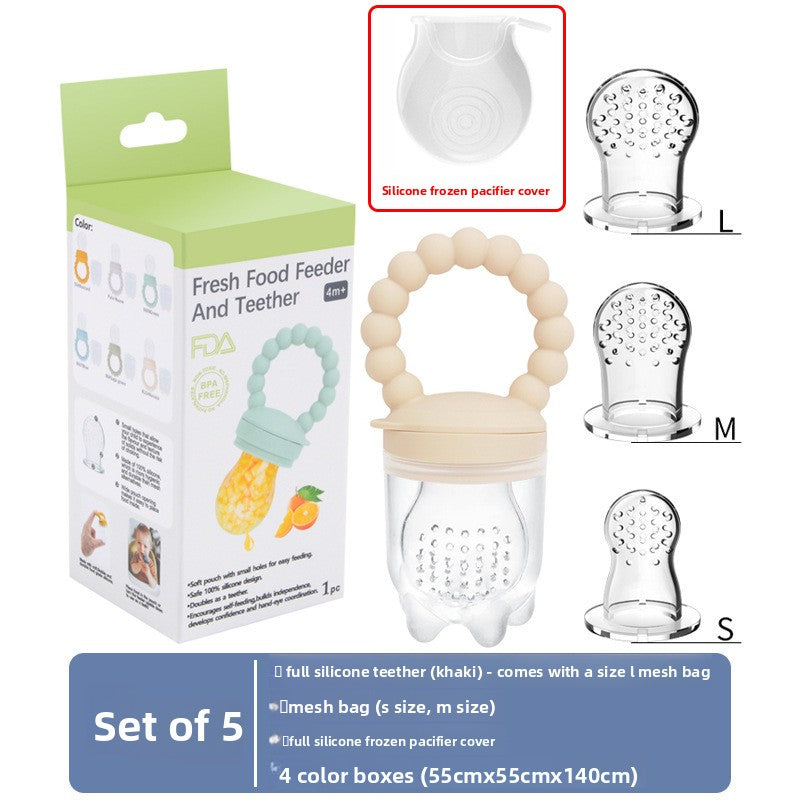 Baby Silicone Fruit Feeder & Teething Pacifier — Safe Food-Grade Soother for 0–3 Years - BsBuy