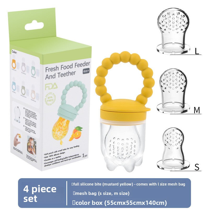 Baby Silicone Fruit Feeder & Teething Pacifier — Safe Food-Grade Soother for 0–3 Years - BsBuy