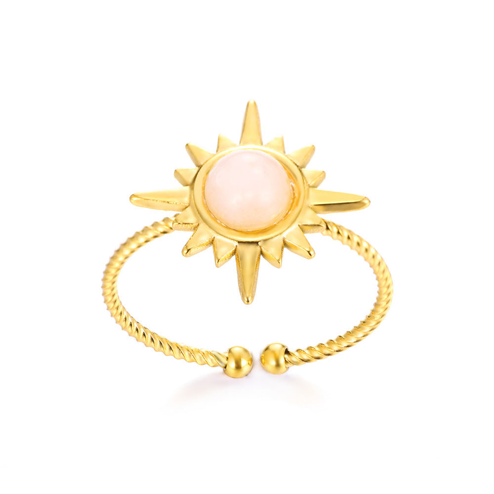 Bohemian Sun Star Adjustable Stainless Steel Ring - BsBuy