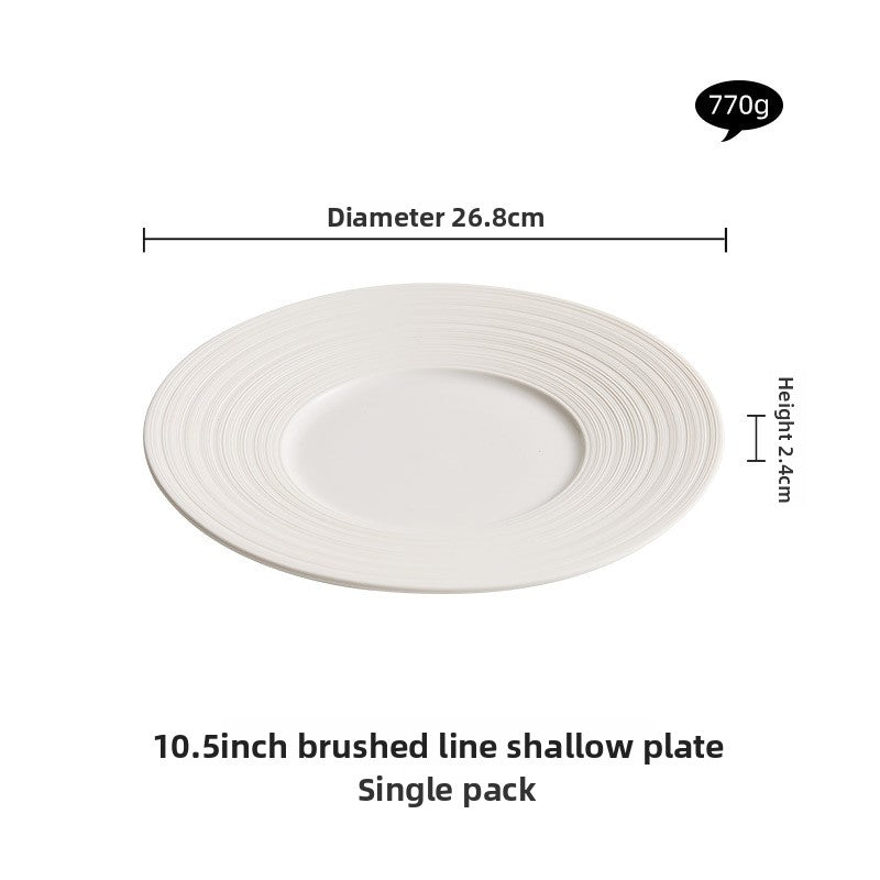 Brushed Ceramic Western Dinner Plate