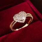 Heart-Shaped Zircon Ring | Gold, Silver & Gunmetal | 12 Colours | Sizes 6–9 - BsBuy