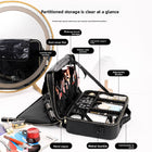 Portable Multi-Layer Cosmetic & Tool Organiser Bag – PVC Leather Travel Beauty Case | Pink & Black