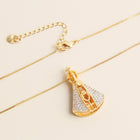 Double-Sided Madonna & Cross Necklace – Colourful Zircon Pendant on Adjustable Box Chain - BsBuy