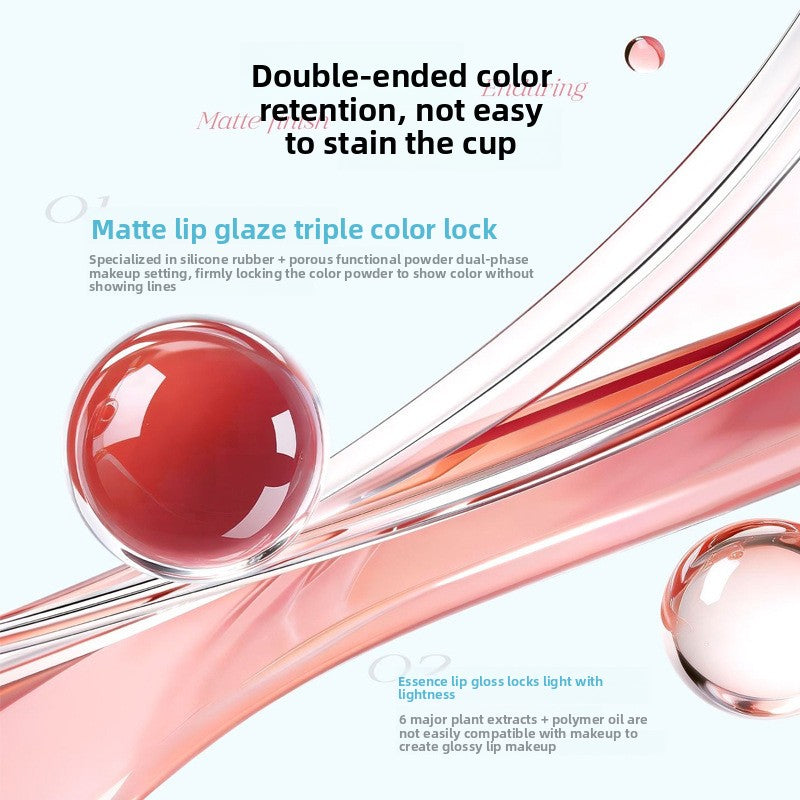 Dual-ended lip gloss with mirror-like shine and non-transfer formula - BsBuy
