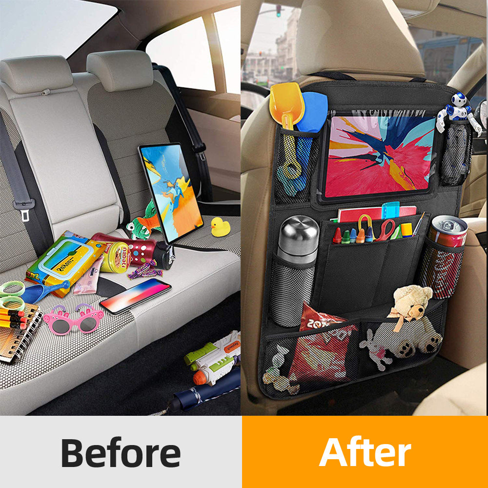 Car Rear Seat Organizer with Tablet Stand and Storage Pockets - BsBuy