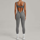One-Piece Fitness Suit — Backless V-Neck Yoga & Gym Bodysuit - BsBuy