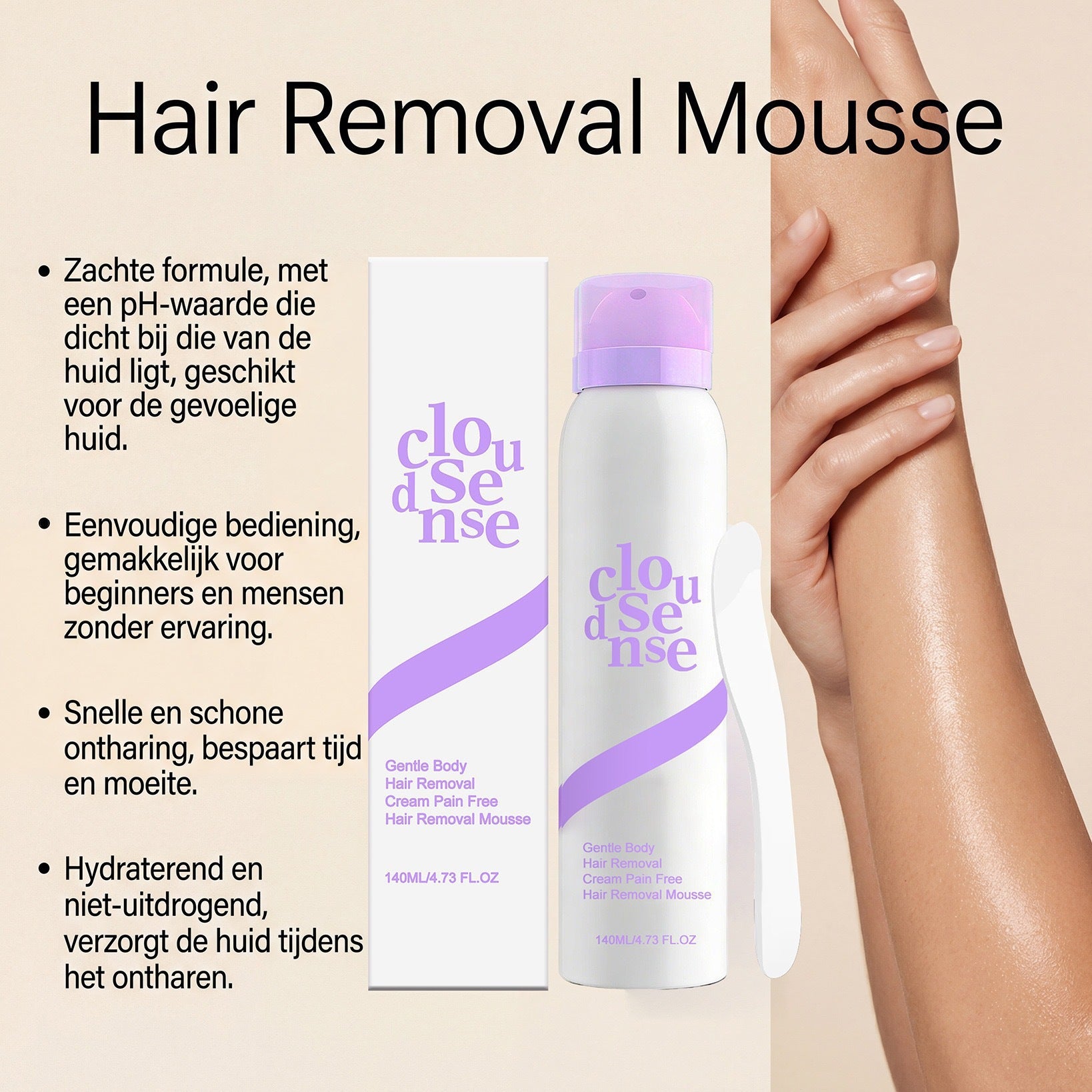 Gentle Hair Removal Mousse Spray – Soft & Smooth Full Body Depilatory - BsBuy