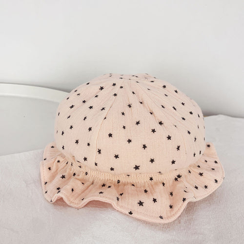 Baby Fisherman Double Polka Dot Baby Sun Hat - Pink / 40to46cm