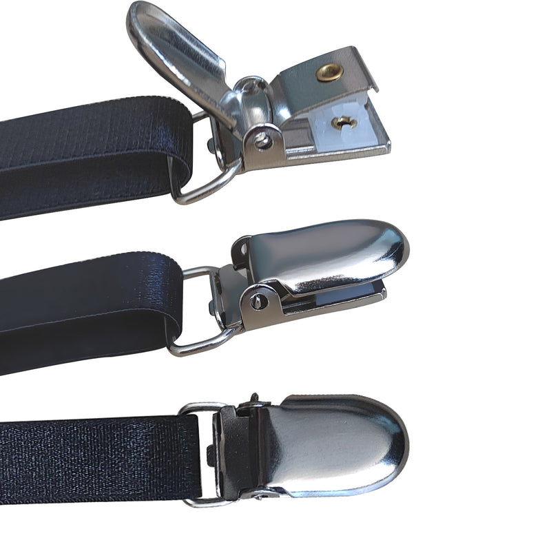 Adjustable Shirt Garter & Anti-Slip Clips | Men & Women | 6-Clip Set - BsBuy