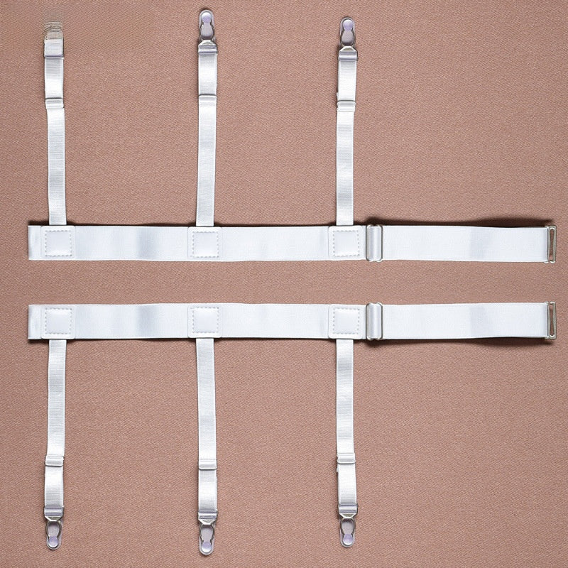 Adjustable Shirt Garter & Anti-Slip Clips | Men & Women | 6-Clip Set - BsBuy