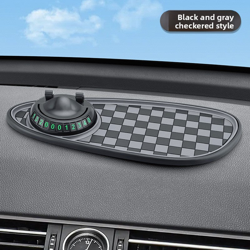 Multifunctional Car Phone Holder & Anti-Slip Mat – 3-in-1 with Parking Number Plate Holder | PVC | 3 Colours - BsBuy
