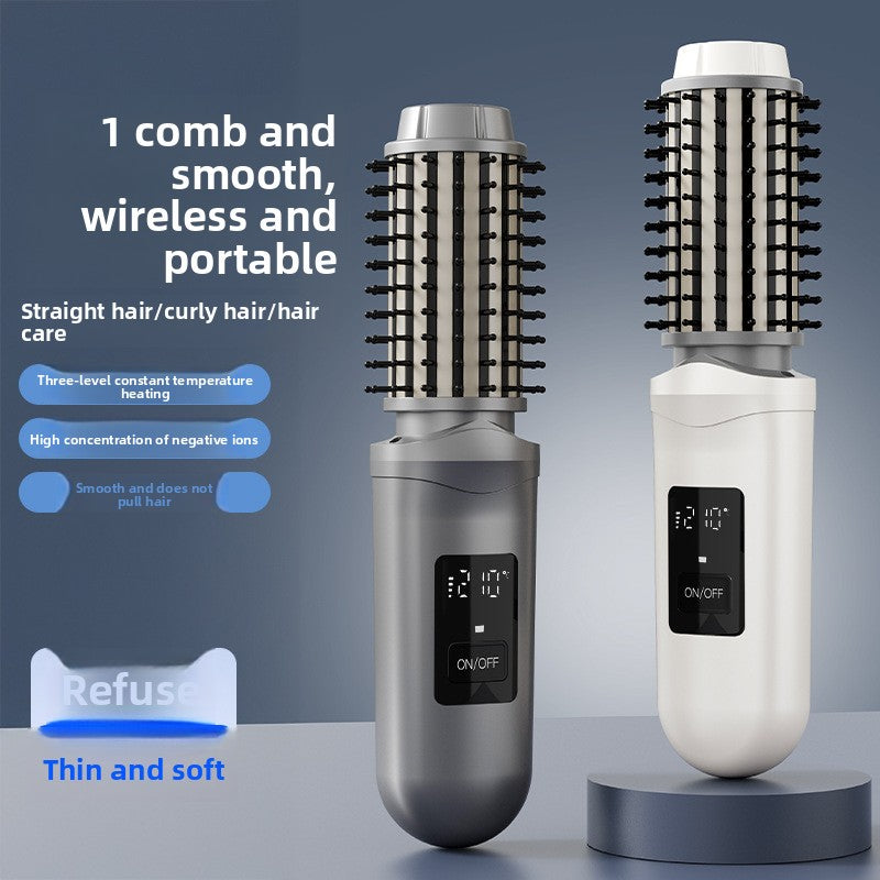 Wireless Negative Ion Hair Straightener Comb – USB Rechargeable - BsBuy