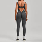 One-Piece Fitness Suit — Backless V-Neck Yoga & Gym Bodysuit - BsBuy
