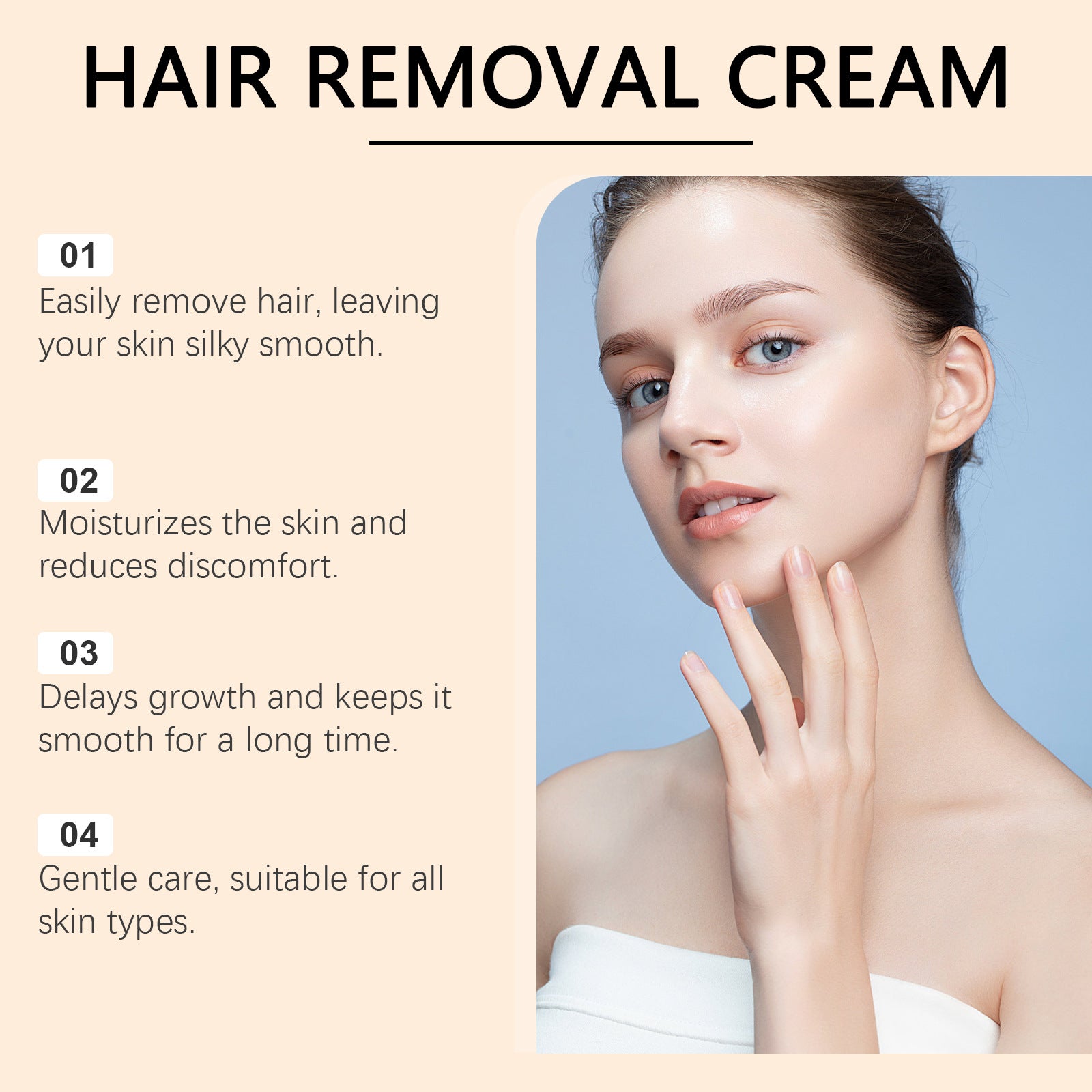 Gentle Hair Removal Cream – Face & Full Body Depilatory - BsBuy
