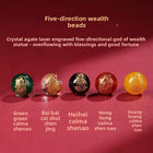 Five-Way Fortune God Cinnabar Bracelet with Beads - BsBuy