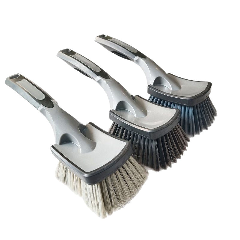 Soft Car Tyre & Wheel Brush Cleaning Tool – Scratch-Free PBT Bristles | 26x7cm | Space Grey - BsBuy