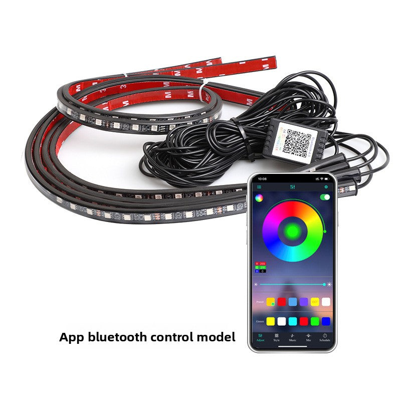 Car LED Atmosphere Light Strip with Voice Control and Bluetooth APP - BsBuy