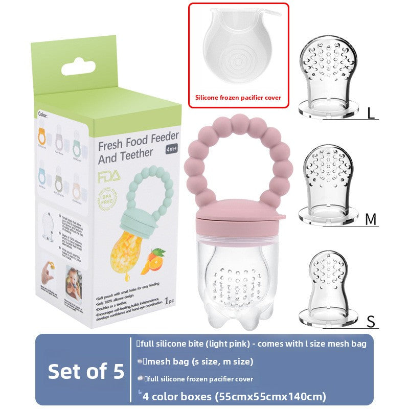 Baby Silicone Fruit Feeder & Teething Pacifier — Safe Food-Grade Soother for 0–3 Years - BsBuy