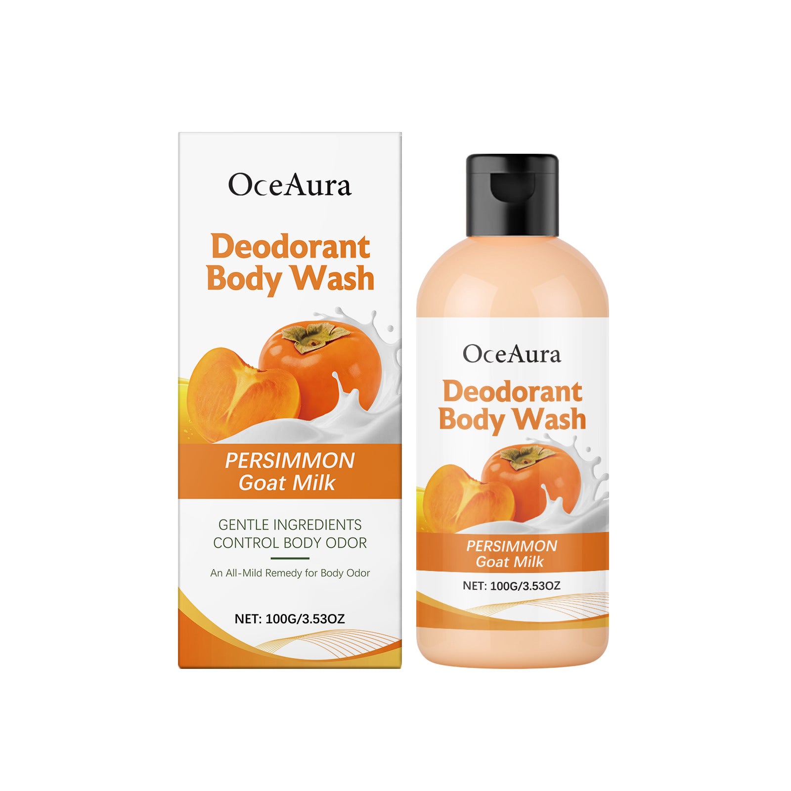 OCEAURA Persimmon Refreshing Body Wash – Gentle Cleansing & Moisturising - BsBuy