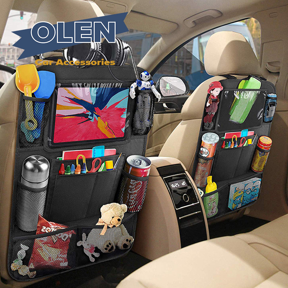 Car Rear Seat Organizer with Tablet Stand and Storage Pockets - BsBuy