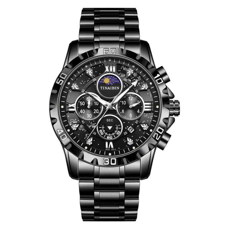 Swiss Brand Men's Automatic Quartz Watch Waterproof Luminous Calendar