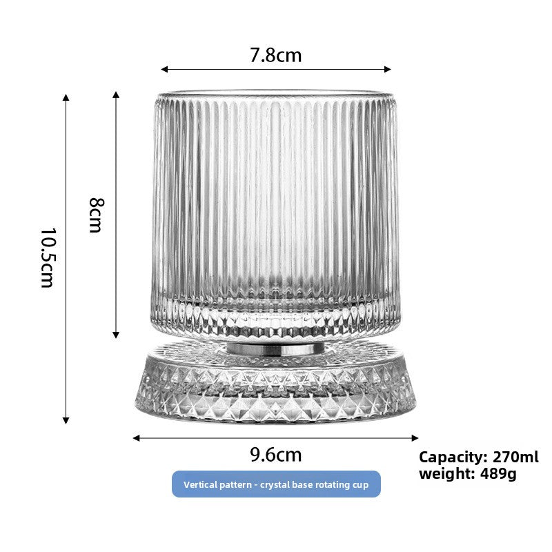 Crystal Base Rotating Whiskey Glass - BsBuy