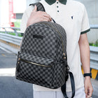 Checkerboard Fashion Backpack – Laptop Bag for School, Travel & Daily Use - BsBuy