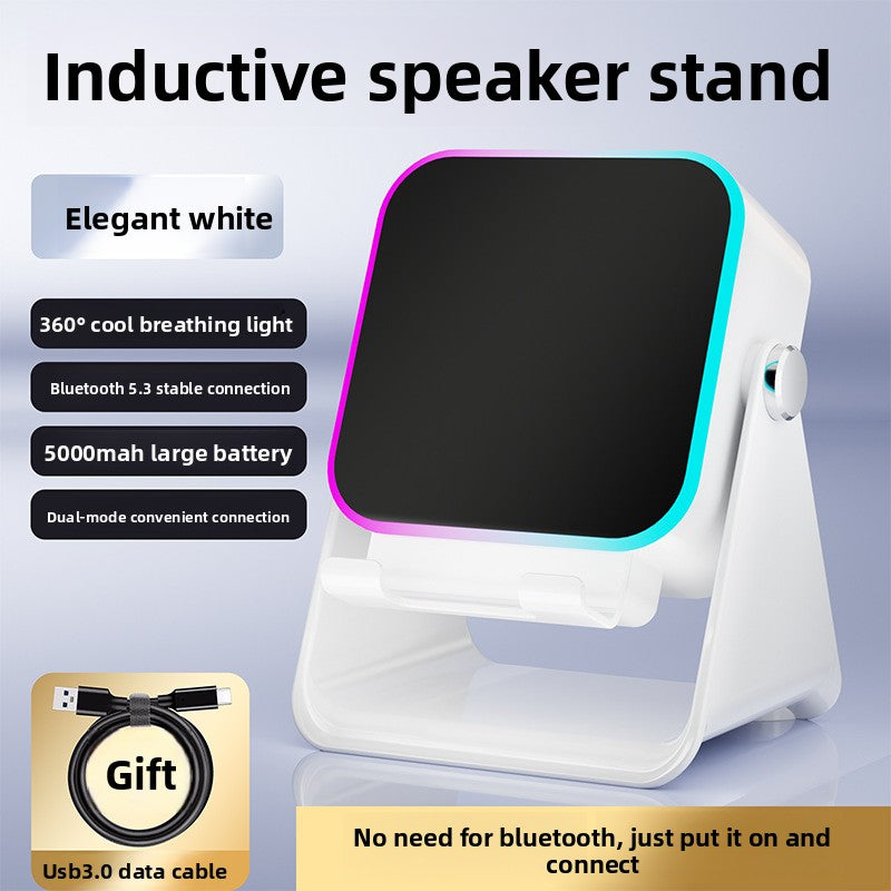Rotatable Bluetooth Speaker Stand with Built-in Battery - BsBuy