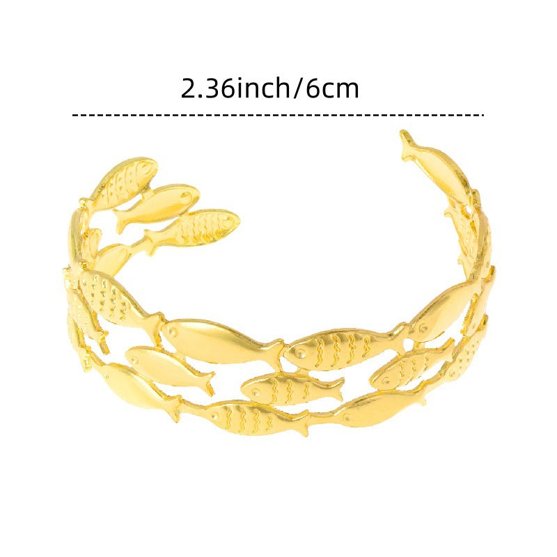 Fish Scale Patchwork Metal Bracelet – Statement Jewellery - BsBuy